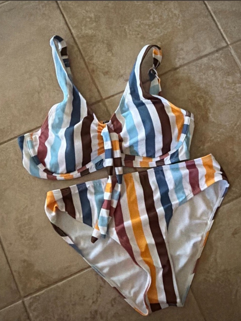 Women’s Two Piece Striped Swimsuit